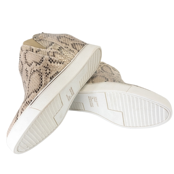 Sugar Glossy Beige Scale Memory Foam Wedge Sneakers -7 - Picture 6 of 6